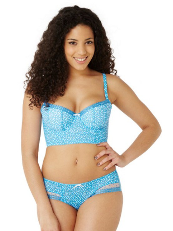 Cleo Minnie Longline Skyblue Spot