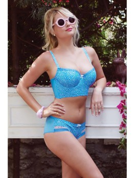 Cleo Minnie Longline Skyblue Spot