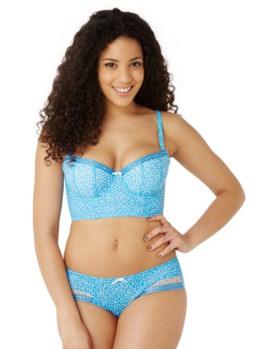 Cleo Minnie Longline Skyblue Spot podprsenka