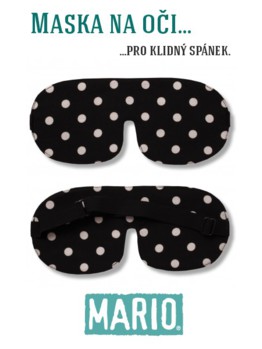 Maska na oči černá s puntíkem