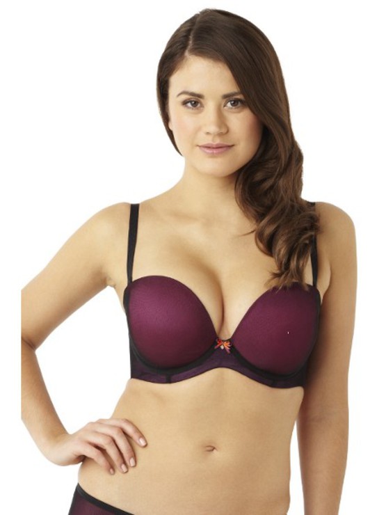 Cleo Neve Strapless Black-Magenta