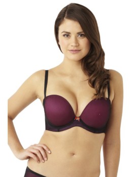 Cleo Neve Strapless Black-Magenta podprsenka