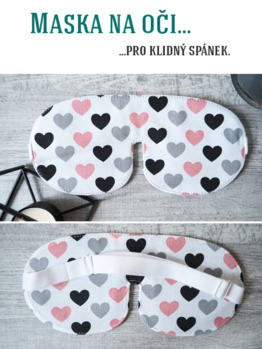 Maska na oči srdíčko