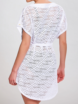 Panache Swim Crochet Sun Dress SW1165 White