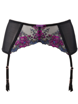 Gossard VIP Floral Attraction podvazkový pás 15012 Black Purple