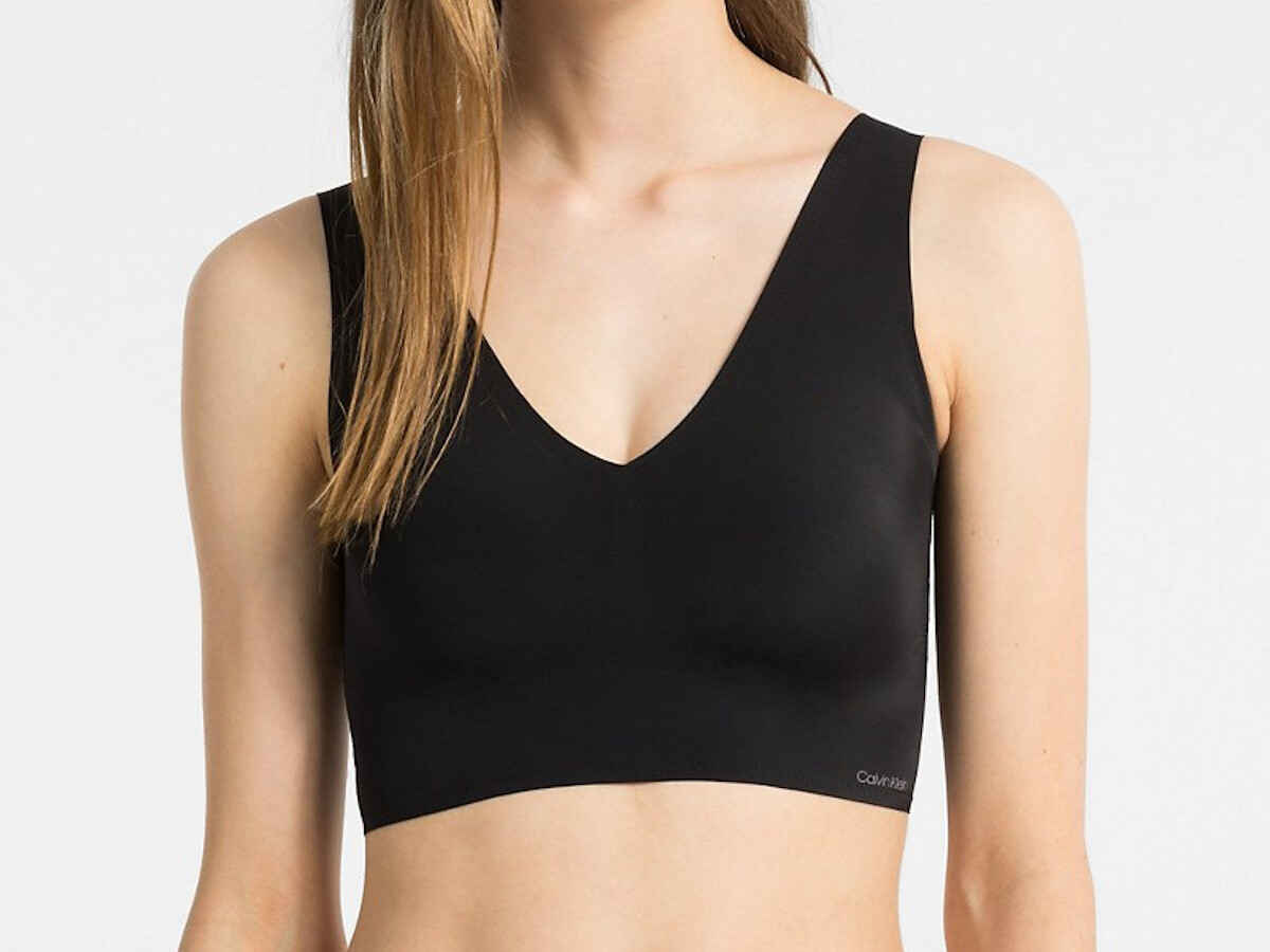 Calvin Klein Invisibles V-Neck bralette QF4708E Black ♥ Spravna podprsenka