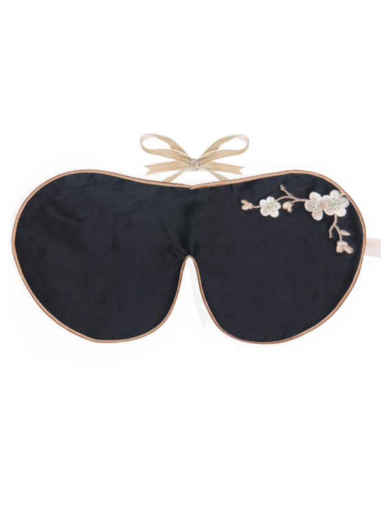 Holistic Silk hedvábná maska na spaní s levandulí Black Blossom