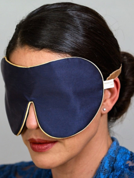 Holistic Silk Pure Silk celo-hedvábná maska na spaní s levandulí Navy