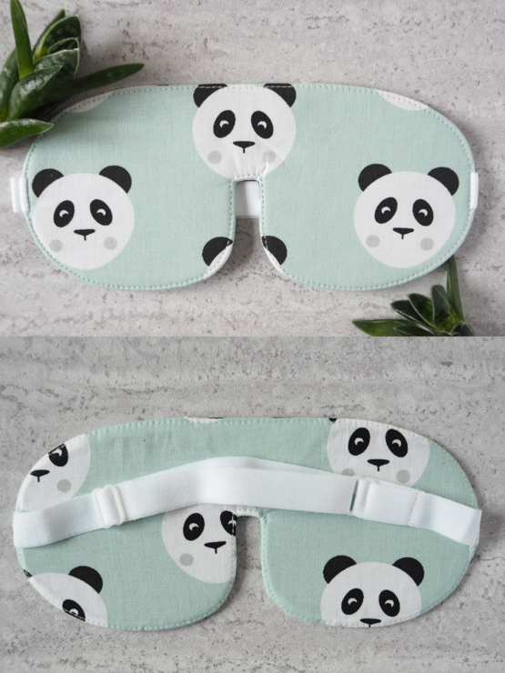 Maska na oči panda modrá