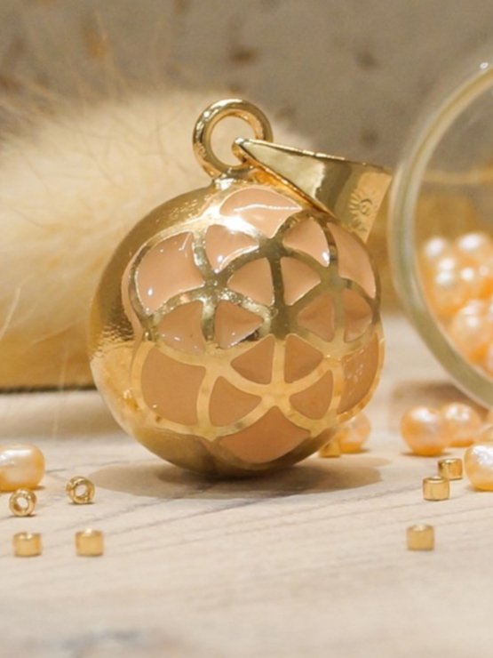 Mexická bola Saily Graine de Vie Depoli émaillé Rose Abricot Plaqué Jaune