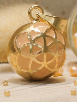 Mexická bola Saily Graine de Vie Depoli émaillé Rose Abricot Plaqué Jaune