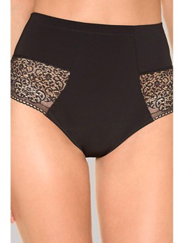 Wonderbra Lace černá vysoká stahovací tanga